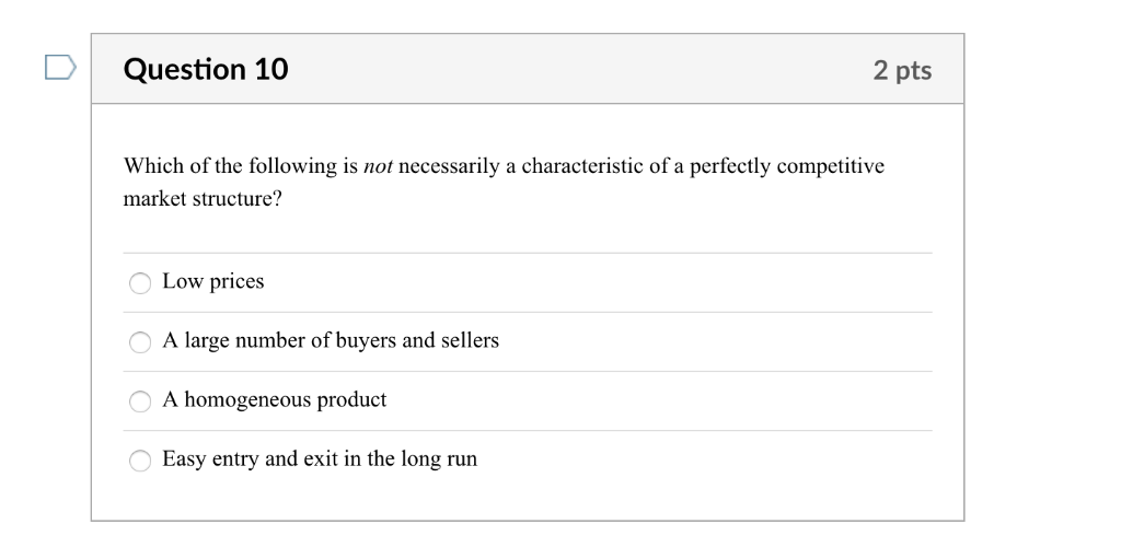 Solved Question 10 2 pts Which of the following is not | Chegg.com