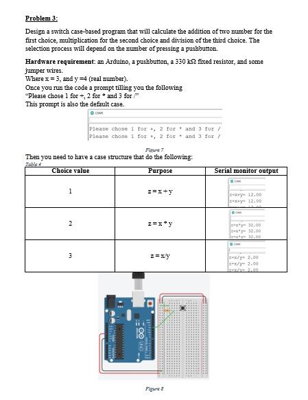 Solved Problem 3: Design a switch case-based program that | Chegg.com