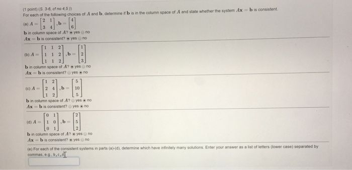 Solved For Each Of The Following Choices Of A And B, | Chegg.com