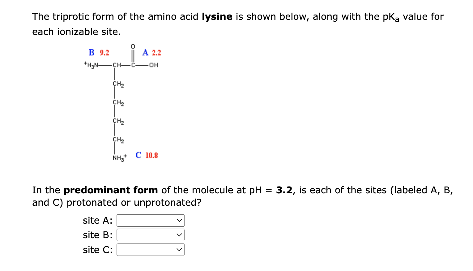 Solved The triprotic form of the amino acid lysine is shown | Chegg.com