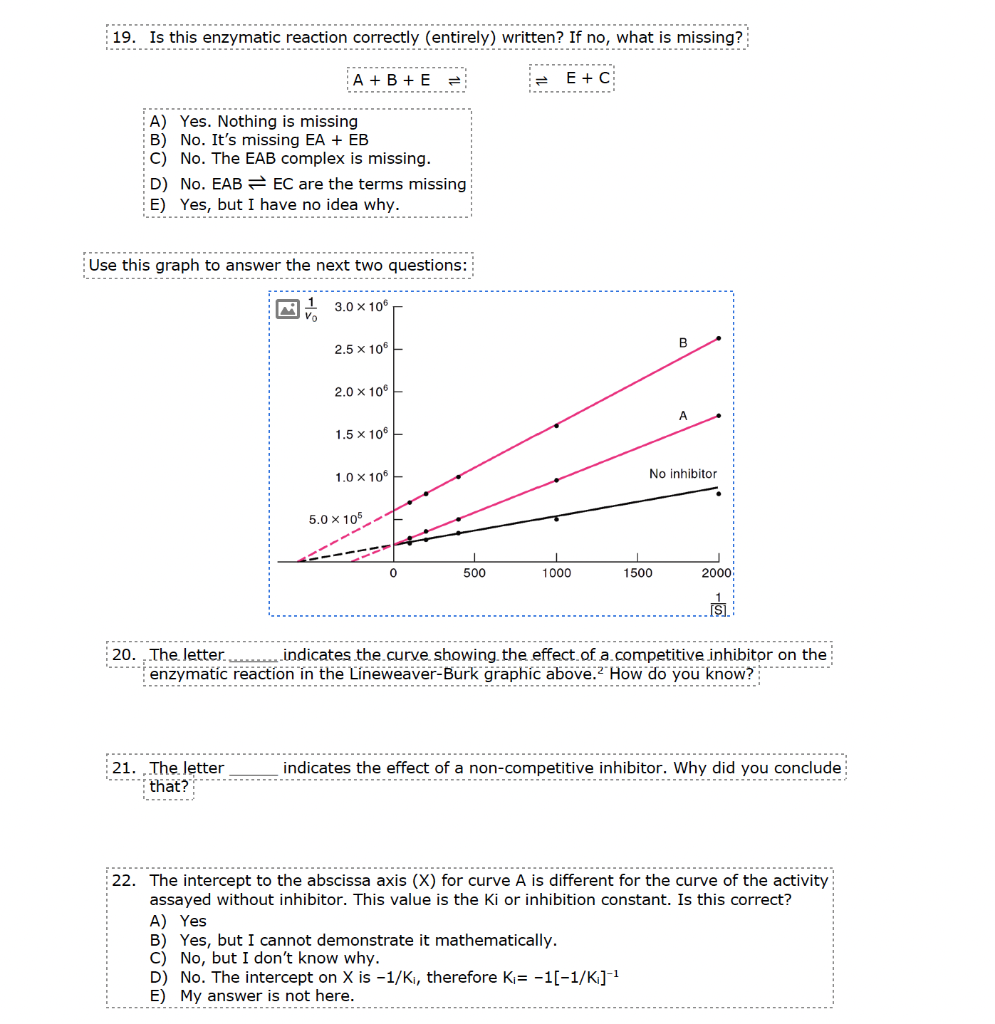 Solved 19. Is This Enzymatic Reaction Correctly (entirely) | Chegg.com