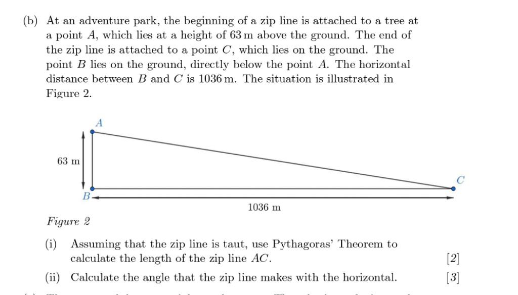 Solved (b) At An Adventure Park, The Beginning Of A Zip Line | Chegg.com