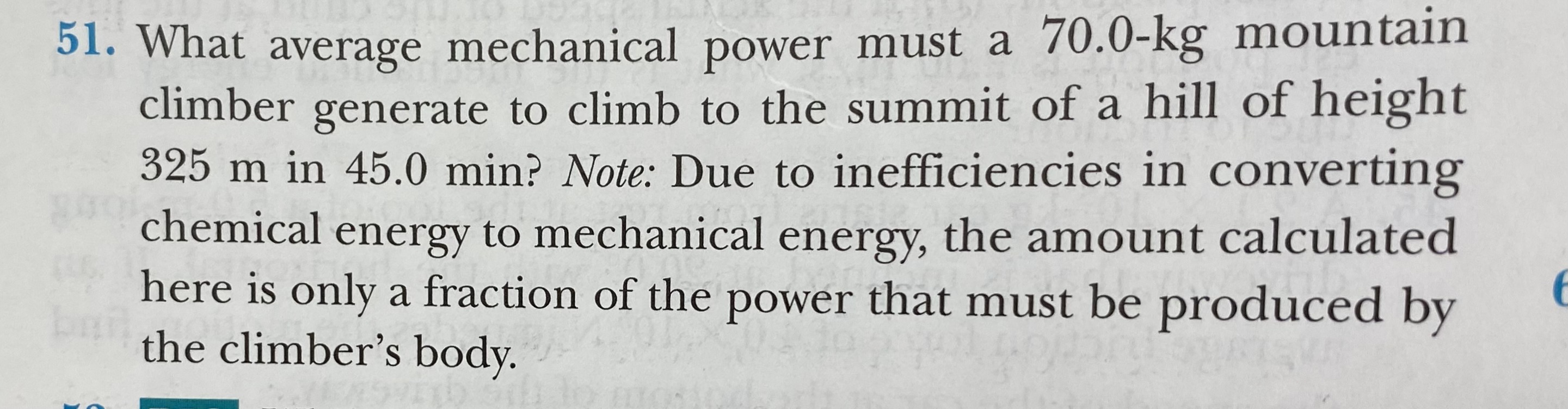 Solved 1. What average mechanical power must a 70.0−kg