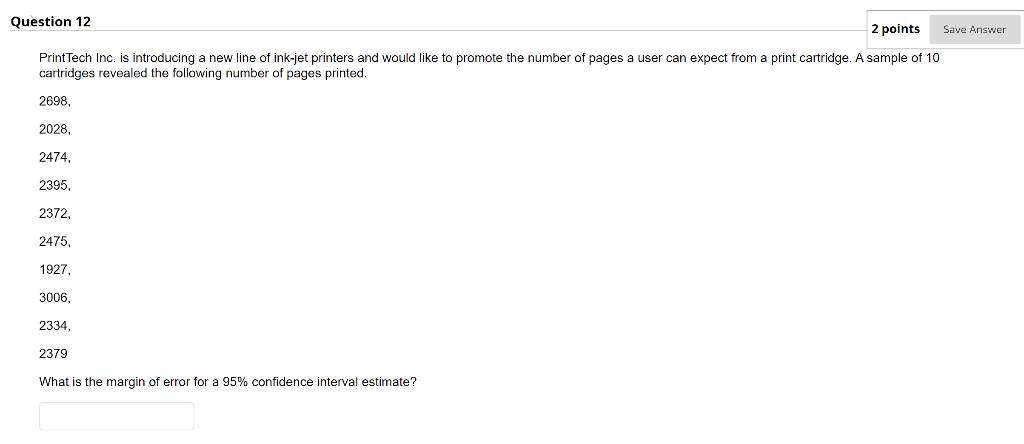 Solved Question 12 2 points Save Answer PrintTech Inc. is | Chegg.com