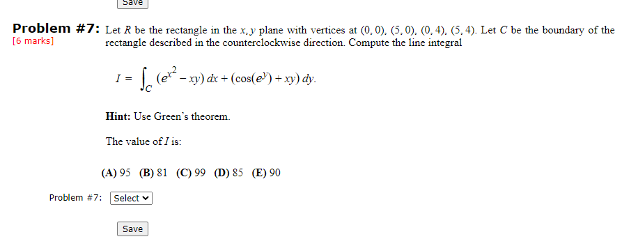 Solved Save Problem #7: Let R be the rectangle in the x,y | Chegg.com