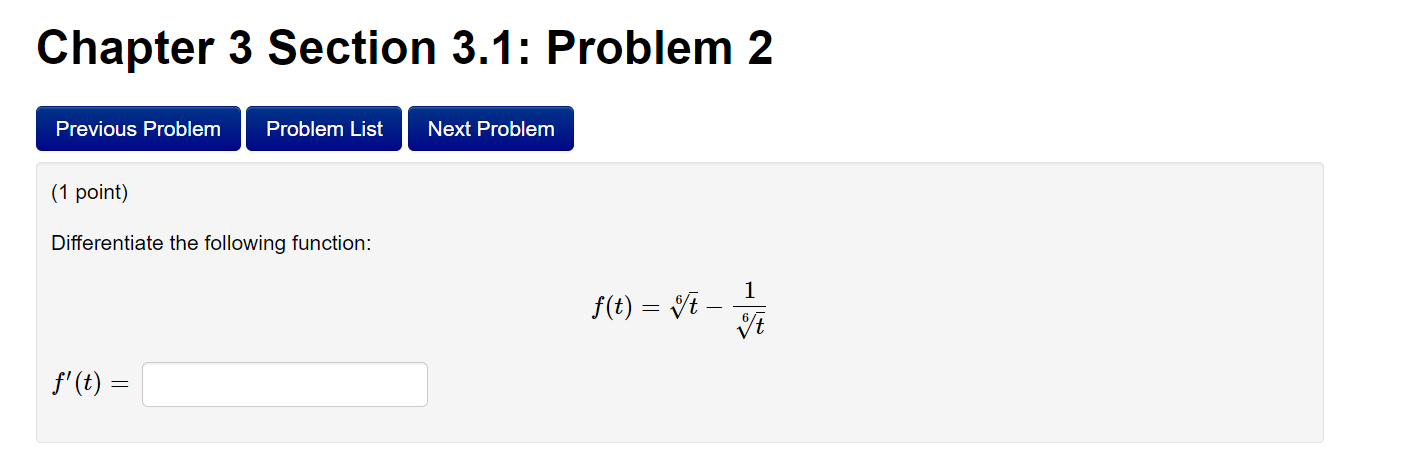 Solved Chapter 3 Section 3.1: Problem 2 Previous Problem | Chegg.com