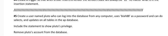 Solved solve the question no 5 and write the code in sql | Chegg.com