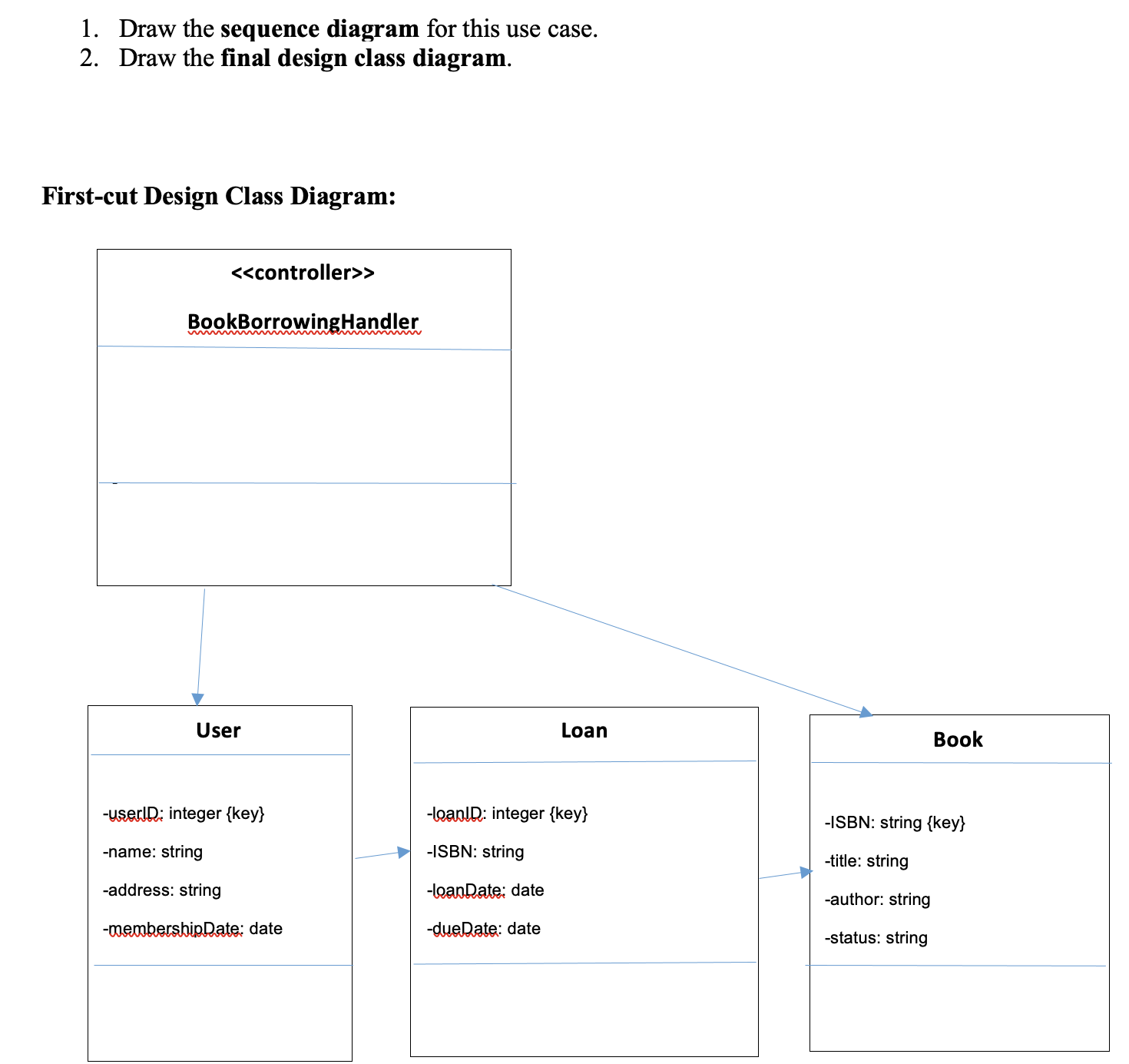 Solved Based on this use case description and the first-cut | Chegg.com