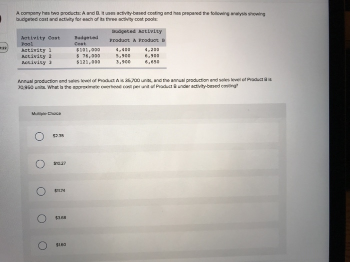 Solved A Company Has Two Products: A And B. It Uses | Chegg.com