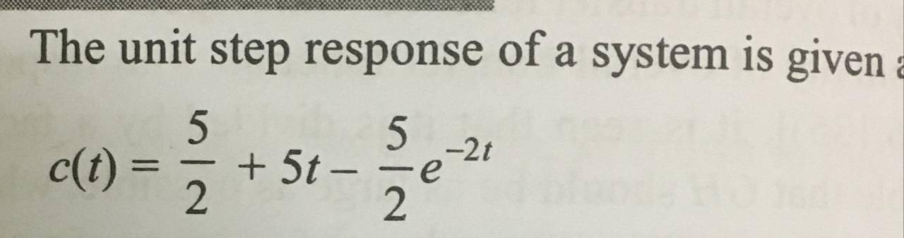 Solved The unit step response of a system is given a 5 c(t) | Chegg.com