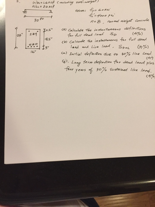 Solved Given Fy= 60 Ksi, Fc’= 4000 Psi, And N=8 A.) | Chegg.com