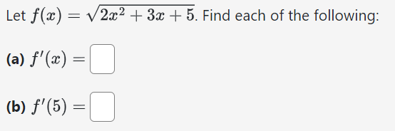 Let F X 2x2 3x 5 Find Each Of The Following A