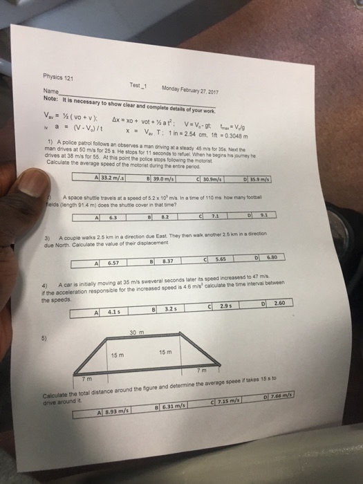 Solved V_av = 1/2 (vo + v); delta x = xo + vot + 1/2 at t^2; | Chegg.com