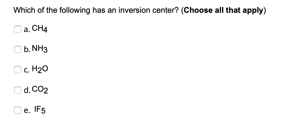 Solved Use The Following Molecules To Answer Questions 5 | Chegg.com