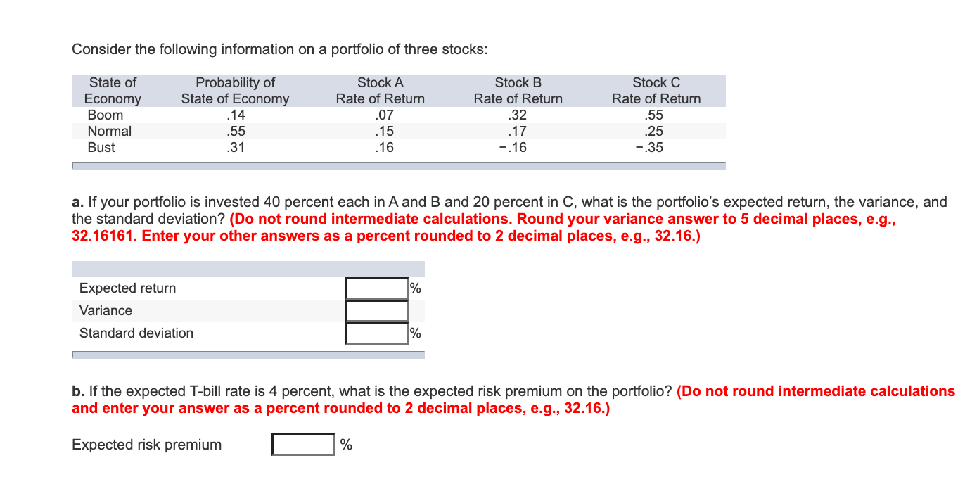 Solved Consider The Following Information On A Portfolio Of | Chegg.com