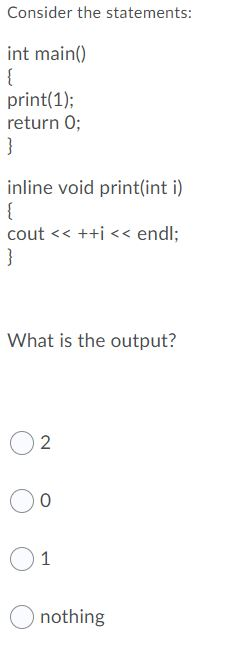 Solved Consider the statements: int y; void t10) int x = 1; | Chegg.com