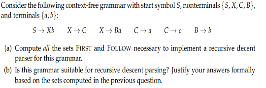 Consider The Following Context-free Grammar With | Chegg.com