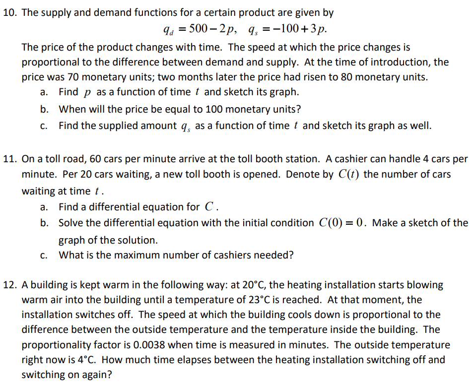 Solved 10. The supply and demand functions for a certain | Chegg.com