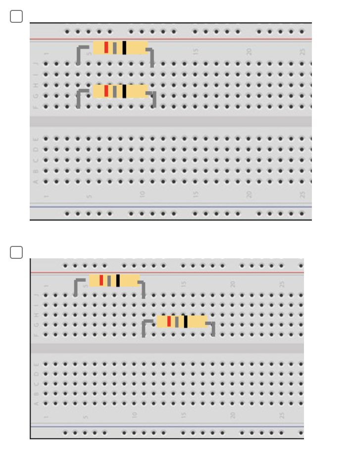 Solved Which Of The Following Shows Resistors Connected In | Chegg.com