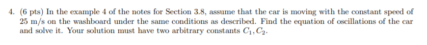 Solved Suppose that a car oscillates vertically as if it | Chegg.com
