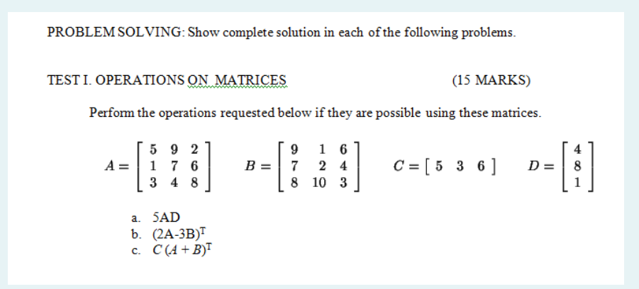 Solved PROBLEM SOLVING: Show Complete Solution In Each Of | Chegg.com