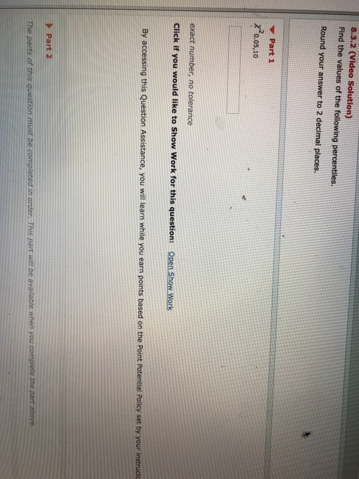 Solved 8.3.2 (Video Solution) Find the values of the | Chegg.com