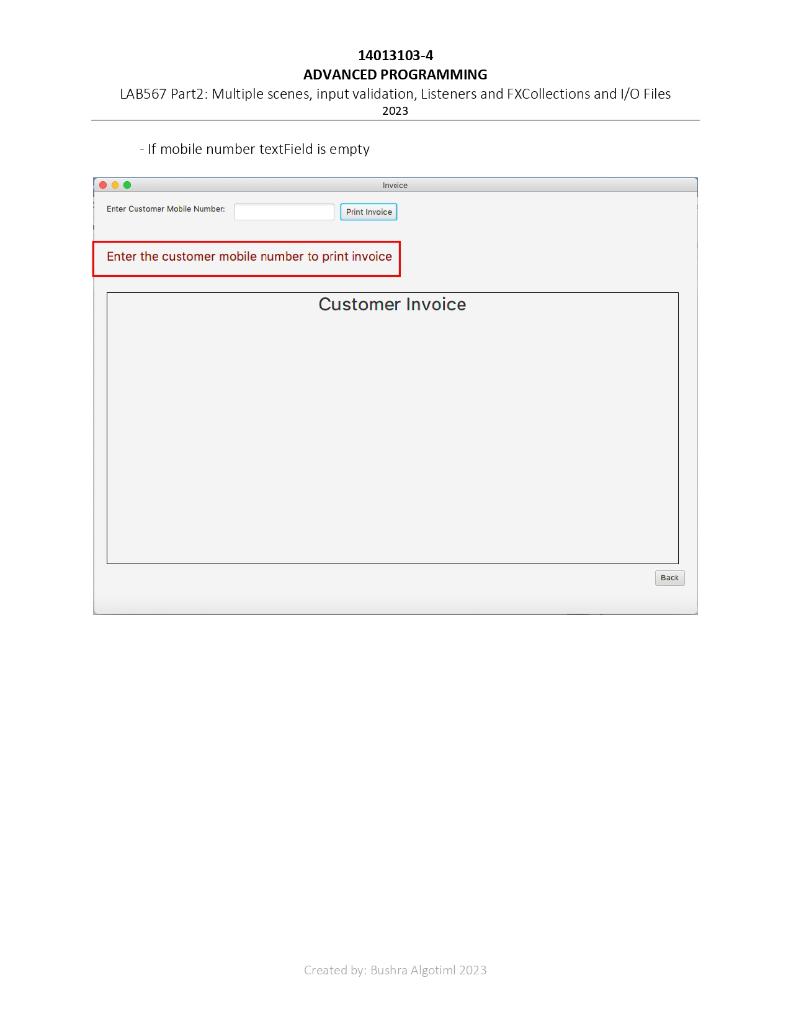 Solved 14013103-4 ADVANCED PROGRAMMING LAB567 Part2: | Chegg.com