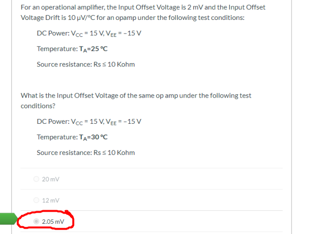 Solved For an operational amplifier, the Input Offset | Chegg.com