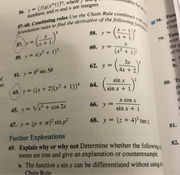 Solved b. 2 tan x)15 d use of the Chain Rule Calculate the | Chegg.com