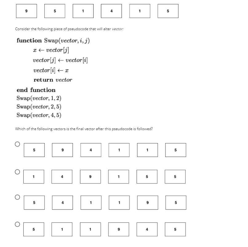 Solved 5 1 5 Consider the following piece of pseudocode that | Chegg.com