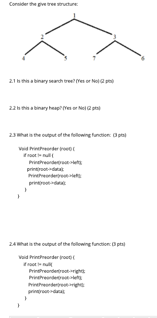 Solved Consider the give tree structure: 2.1 Is this a | Chegg.com