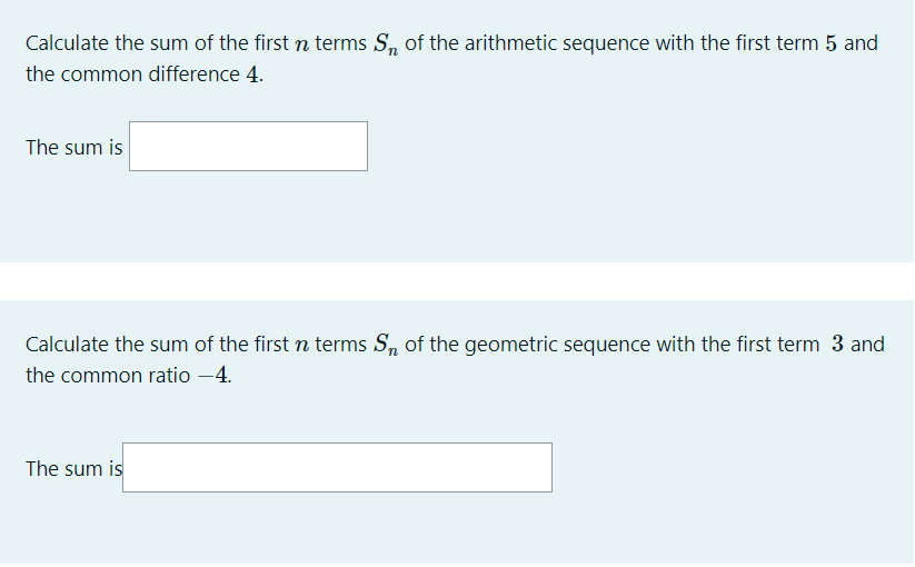 sum of first n terms arithmetic sequence