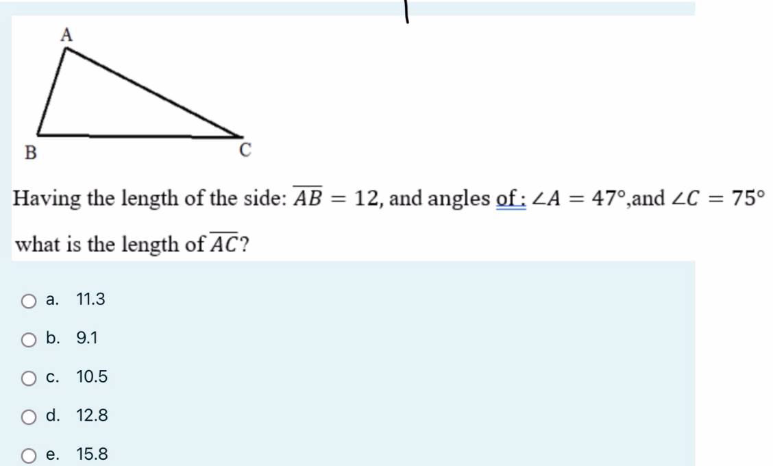 Solved B Having The Length Of The Side: AB = 12, And Angles | Chegg.com