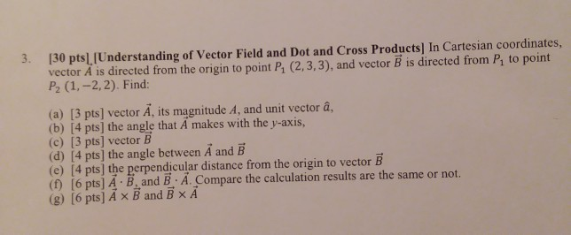 Solved 3 30 Pts Understanding Of Vector Field And Dot Chegg Com