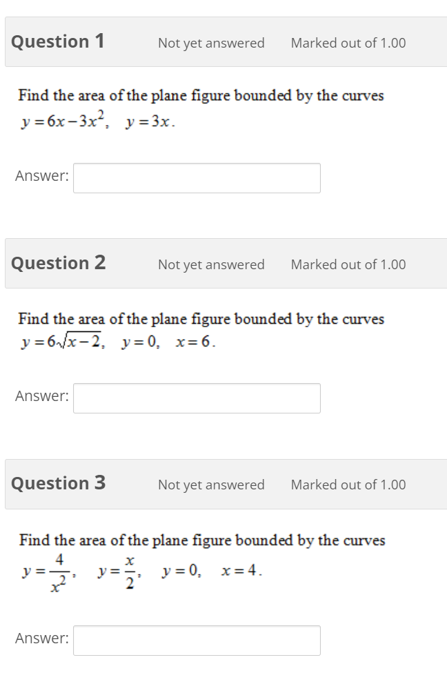 Solved Find The Area Of The Plane Figure Bounded By The | Chegg.com