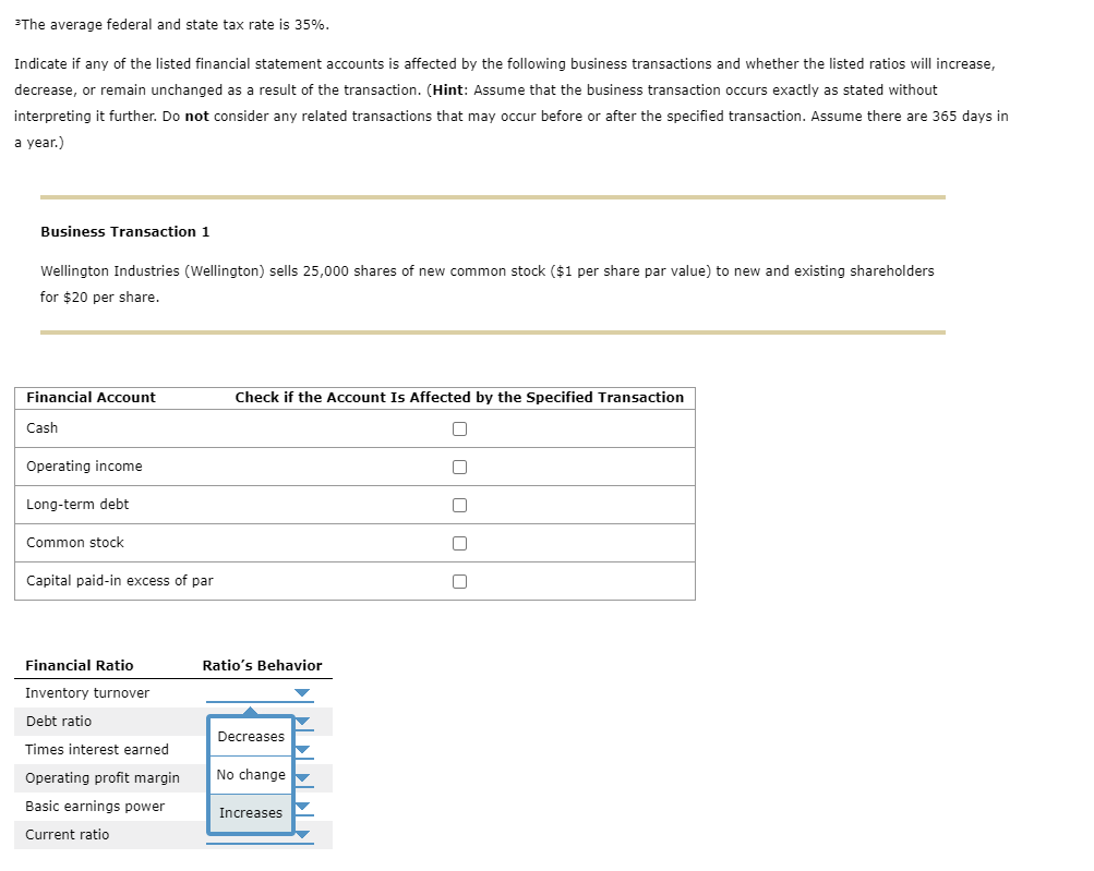 Solved Wellington Industries's Pretransaction Statement of
