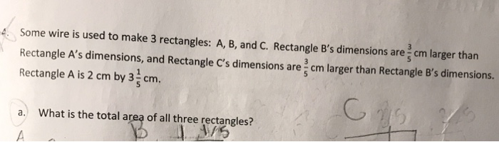 Solved Some wire is used to make 3 rectangles: A, B, and C. | Chegg.com