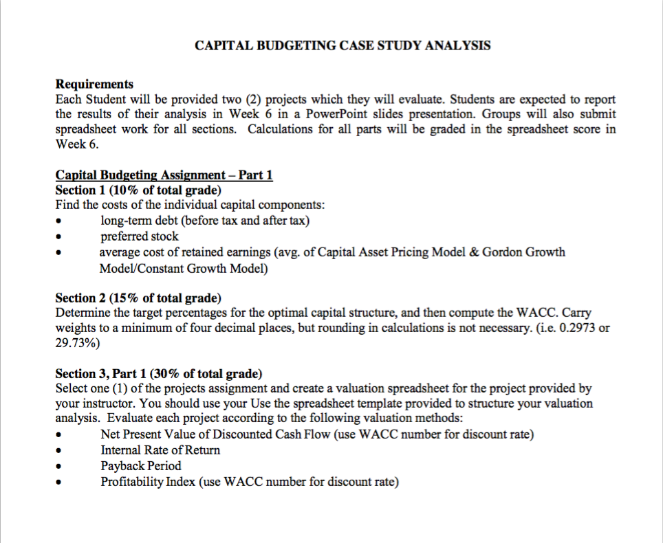 capital budgeting case study with solution pdf