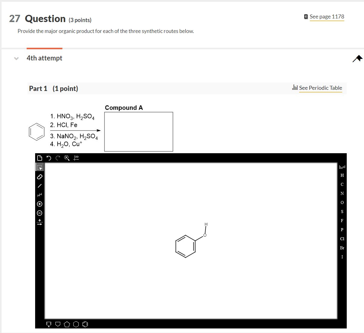 Solved 27 Question (3 points) Provide the major organic | Chegg.com