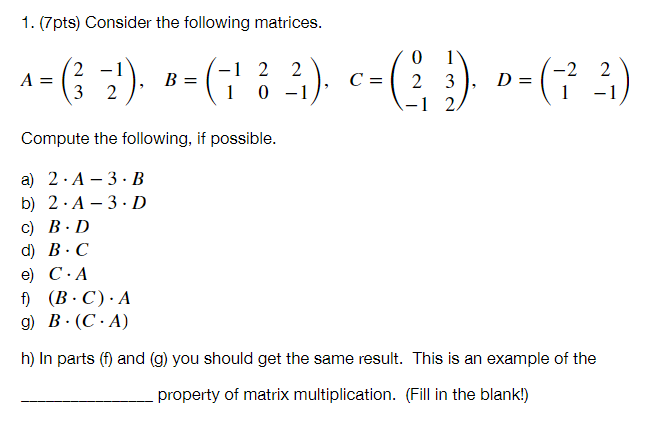 Solved (7pts) ﻿Consider the following | Chegg.com
