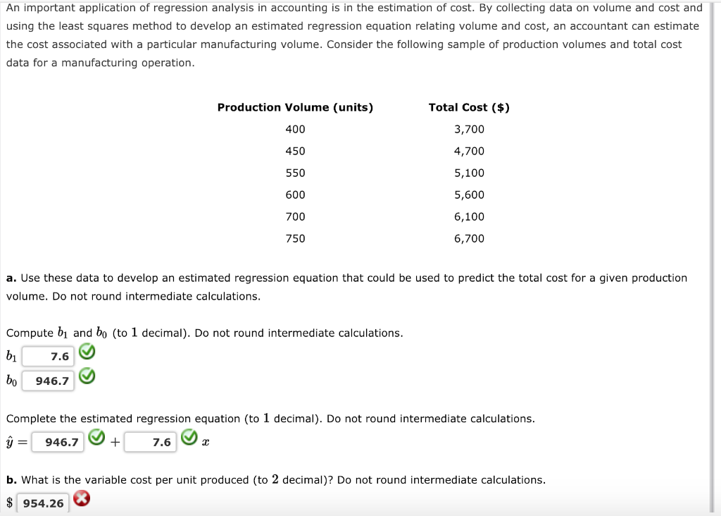 Solved An Important Application Of Regression Analysis In | Chegg.com