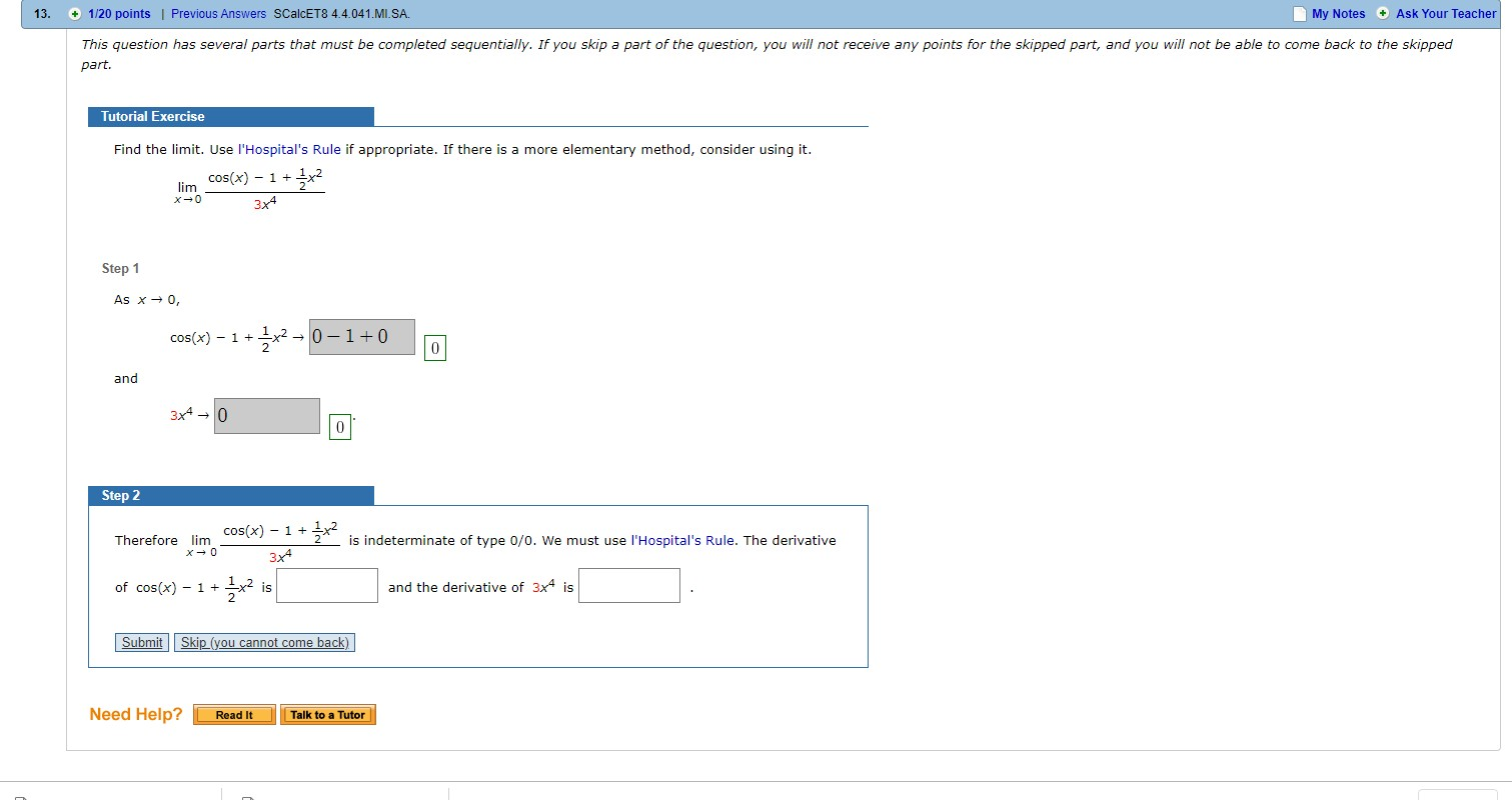 Solved 13. + 1/20 points Previous Answers SCalcET8 | Chegg.com