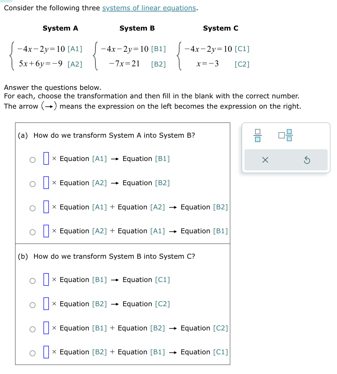 Solved Consider the following three systems of linear | Chegg.com