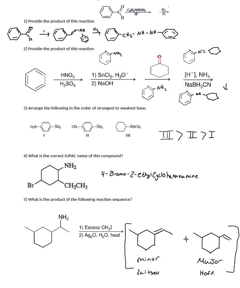 Solved 1) Provide the product of this reaction. 2) Provide | Chegg.com