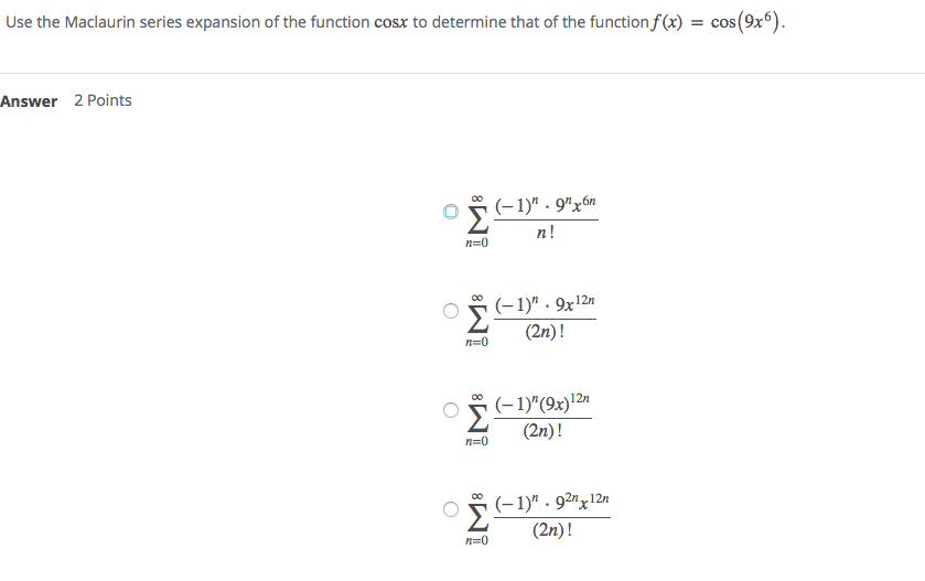 Solved Use the Maclaurin series expansion of the function | Chegg.com