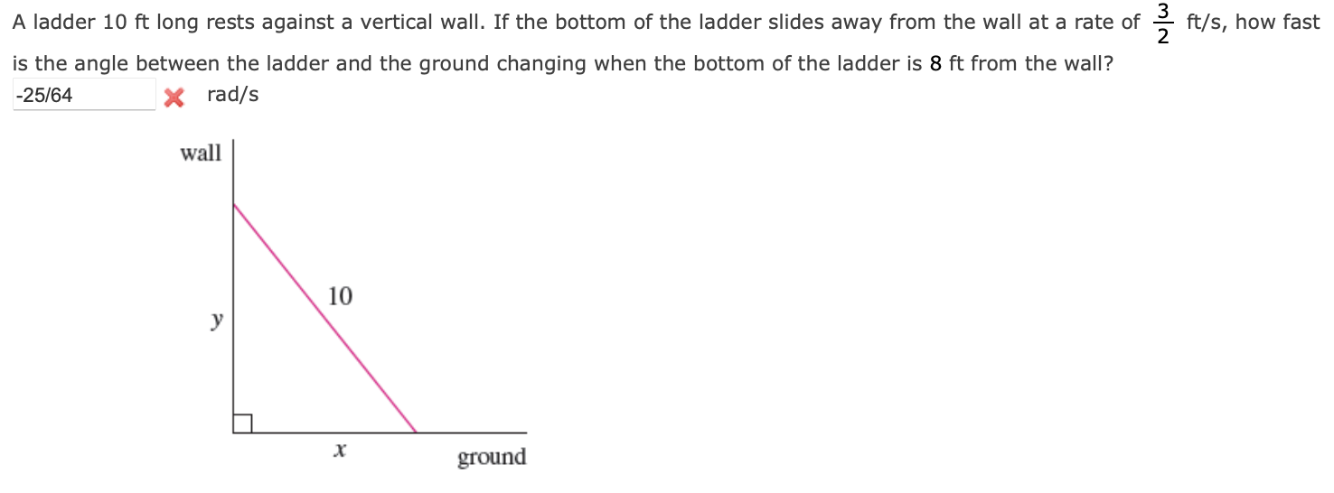 solved-a-ladder-10ft-long-rests-against-a-vertical-wall-if-chegg