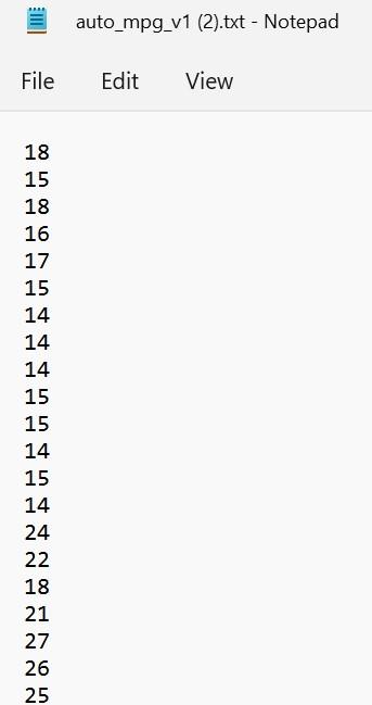 Solved Referring the auto MPG data file (attached), assume | Chegg.com