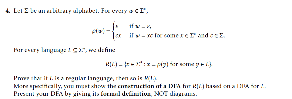 Solved 4 Let I Be An Arbitrary Alphabet For Every We Chegg Com