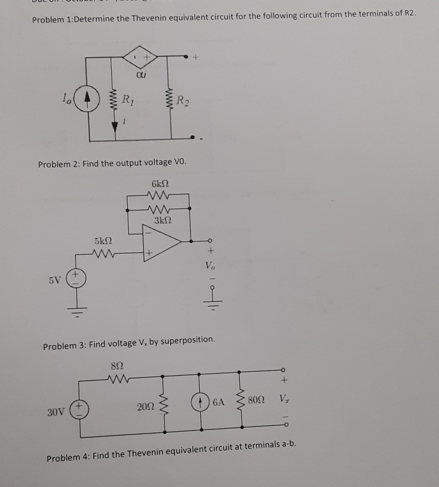 Solved Problem 1: Determine the Thevenin equivalent circuit | Chegg.com