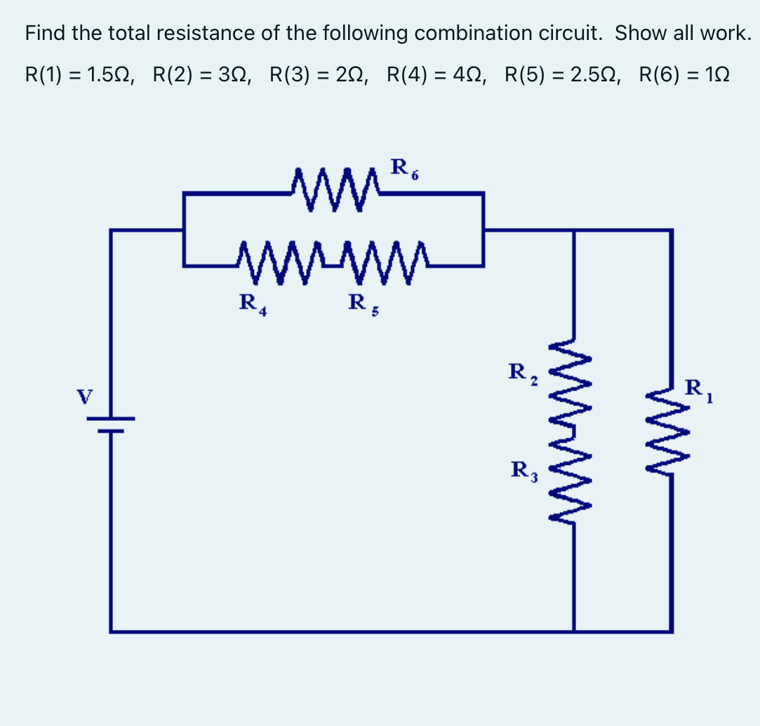 Solved Find The Total Resistance Of The Following | Chegg.com